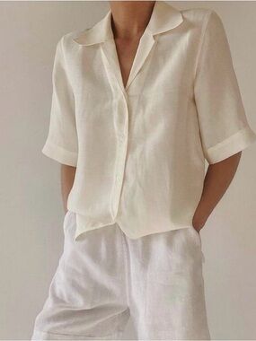 Arket linen-viscose shirt sz.eu 38